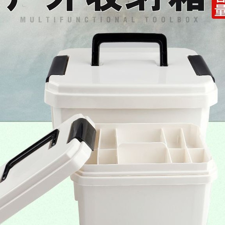手提双层收纳箱 户外便携 细节图1